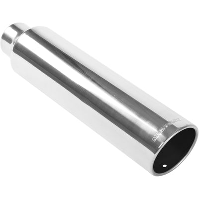 Chrome Exhaust Tip - Rolled Edge - 2.5" x 3.5" x 18" | MF35114