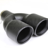 Black Powder Coated Dual 3.5″ Double Wall Rolled Slant - DT-24161BK