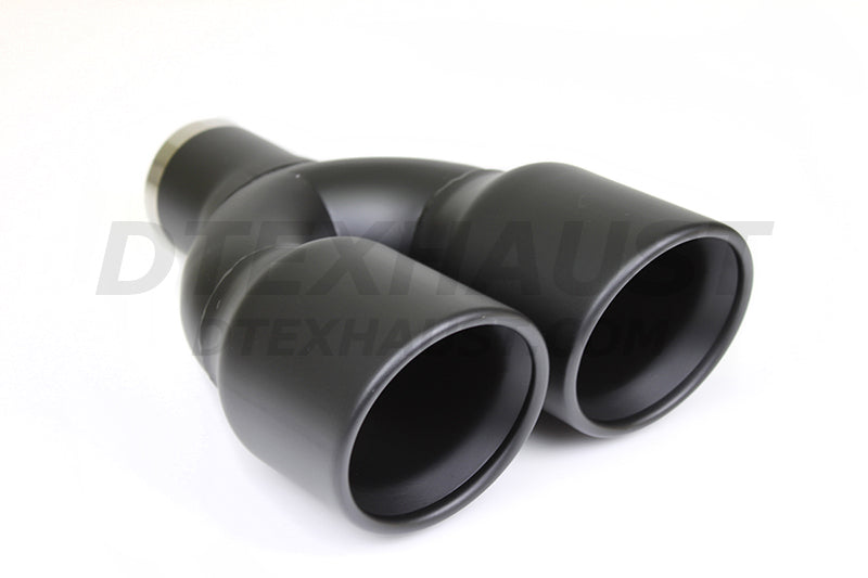 Black Powder Coated Dual 3.5″ Double Wall Rolled Slant - DT-24161BK