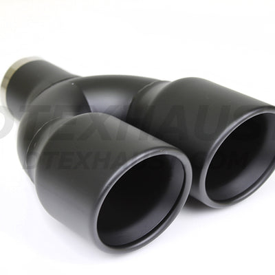 Black Powder Coated Dual 3.5″ Double Wall Rolled Slant - DT-24161BK
