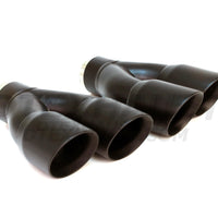 Black Powder Coated Dual 3″ Double Wall Staggered Angle Tip - DT-25083RBK