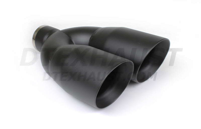BLACK POWDER COATED DUAL 4” DOUBLE WALL PARALLEL - DT-25483BK