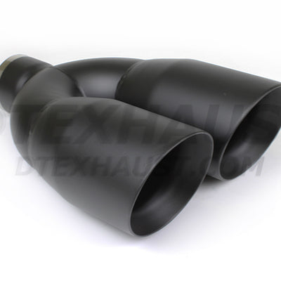 BLACK POWDER COATED DUAL 4” DOUBLE WALL PARALLEL - DT-25483BK