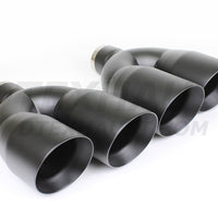BLACK POWDER COATED DUAL 4” DOUBLE WALL STAGGERED ANGLE TIP - DT-25483RBK