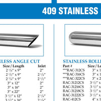 Farrow 409 Stainless Chrome Tips - Rolled Angle Cut - Chrome Stainless